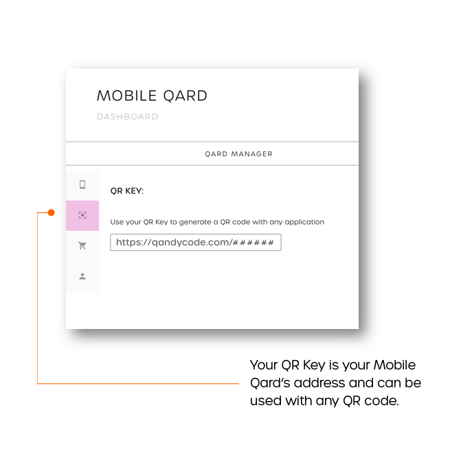 Dashboard mockup qr key